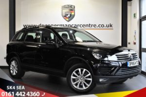 Used 2015 BLACK VOLKSWAGEN TOUAREG Estate 3.0 V6 ESCAPE TDI BLUEMOTION TECHNOLOGY 5d AUTO 259 BHP (reg. 2015-11-06) for sale in Bowdon