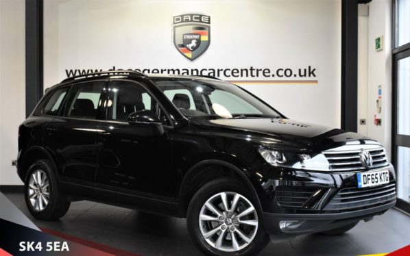 Used 2015 BLACK VOLKSWAGEN TOUAREG Estate 3.0 V6 ESCAPE TDI BLUEMOTION TECHNOLOGY 5d AUTO 259 BHP (reg. 2015-11-06) for sale in Bowdon