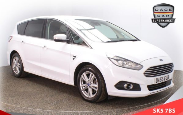 Used 2015 WHITE FORD S-MAX MPV 2.0 TITANIUM TDCI 5d AUTO 148 BHP (reg. 2015-11-30) for sale in Lees