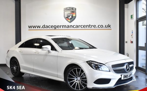 Used 2015 WHITE MERCEDES-BENZ CLS CLASS Coupe 2.1 CLS220 BLUETEC AMG LINE PREMIUM 4d AUTO 174 BHP (reg. 2015-04-30) for sale in Bowdon