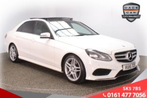 Used 2015 WHITE MERCEDES-BENZ E-CLASS Saloon 3.0 E350 BLUETEC AMG LINE 4d 255 BHP (reg. 2015-03-02) for sale in Lees