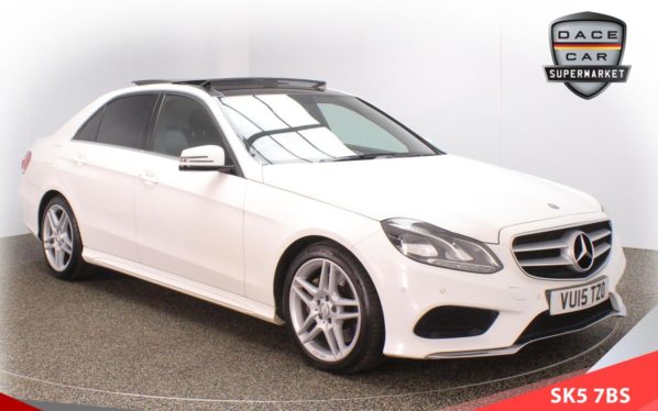 Used 2015 WHITE MERCEDES-BENZ E-CLASS Saloon 3.0 E350 BLUETEC AMG LINE 4d 255 BHP (reg. 2015-03-02) for sale in Lees