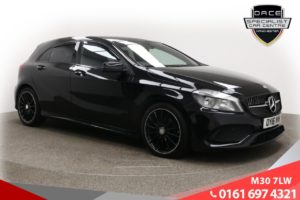 Used 2016 BLACK MERCEDES-BENZ A-CLASS Hatchback 1.5 A 180 D AMG LINE 5d AUTO 107 BHP (reg. 2016-04-29) for sale in Tottington