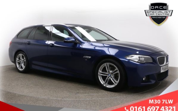 Used 2016 BLUE BMW 5 SERIES Estate 2.0 520D M SPORT TOURING 5d AUTO 188 BHP (reg. 2016-09-16) for sale in Tottington