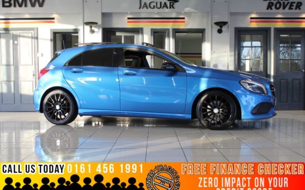 Used 2016 BLUE MERCEDES-BENZ A-CLASS Hatchback 1.6 A 160 AMG LINE PREMIUM PLUS 5d 102 BHP - TO ENQUIRE OR RESERVE CALL 0161 4561991 (reg. 2016-12-21) for sale in Marple