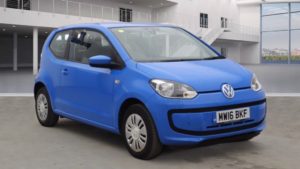 Used 2016 BLUE VOLKSWAGEN UP Hatchback 1.0 MOVE UP 3d 59 BHP ( VERRY LOW MILES ) (reg. 2016-05-31) for sale in Lees