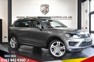 Used 2016 GREY VOLKSWAGEN TOUAREG Estate 3.0 V6 R-LINE PLUS TDI BLUEMOTION TECHNOLOGY 5d AUTO 259 BHP (reg. 2016-09-22) for sale in Bowdon