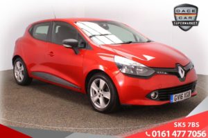 Used 2016 RED RENAULT CLIO Hatchback 1.1 PLAY 16V 5d 73 BHP (reg. 2016-06-30) for sale in Lees