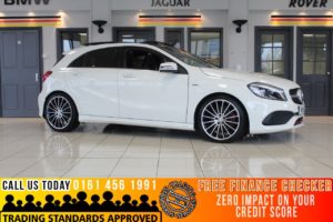 Used 2016 WHITE MERCEDES-BENZ A-CLASS Hatchback 2.0 A 250 AMG PREMIUM 5d AUTO 215 BHP - TO ENQUIRE OR RESERVE CALL 0161 4561991 (reg. 2016-04-12) for sale in Marple