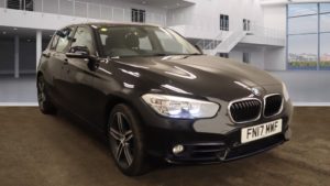 Used 2017 BLACK BMW 1 SERIES Hatchback 2.0 118D SPORT 5d 147 BHP (reg. 2017-06-23) for sale in Lees