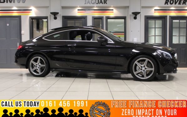 Used 2017 BLACK MERCEDES-BENZ C-CLASS Coupe 2.1 C 220 D AMG LINE PREMIUM 2d AUTO 168 BHP - TO ENQUIRE OR RESERVE CALL 0161 4561991 (reg. 2017-01-27) for sale in Marple