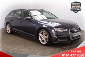 Used 2017 BLUE AUDI A4 AVANT Estate 2.0 AVANT TDI ULTRA S LINE 5d AUTO 188 BHP (reg. 2017-06-19) for sale in Lees