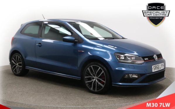 Used 2017 BLUE VOLKSWAGEN POLO Hatchback 1.8 GTI 3d 189 BHP (reg. 2017-01-31) for sale in Tottington