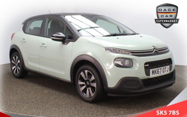 Used 2017 GREEN CITROEN C3 Hatchback 1.2 PURETECH FEEL 5d 68 BHP (reg. 2017-09-26) for sale in Lees