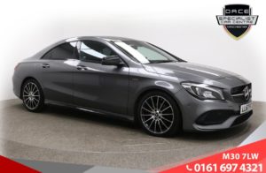 Used 2017 GREY MERCEDES-BENZ CLA Coupe 1.6 CLA 180 WHITEART 4d AUTO 121 BHP (reg. 2017-10-31) for sale in Tottington