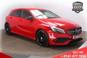 Used 2017 RED MERCEDES-BENZ A-CLASS Hatchback 2.1 A 200 D AMG LINE PREMIUM 5d AUTO 134 BHP (reg. 2017-05-24) for sale in Lees