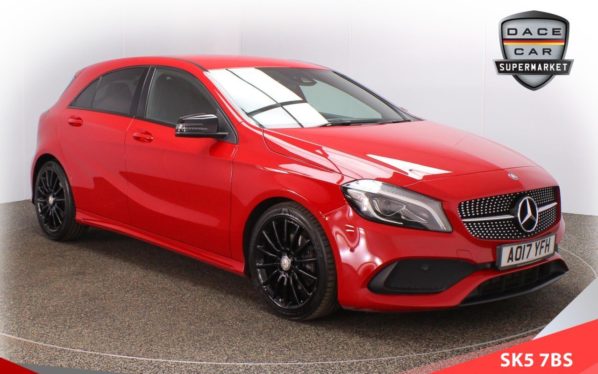 Used 2017 RED MERCEDES-BENZ A-CLASS Hatchback 2.1 A 200 D AMG LINE PREMIUM 5d AUTO 134 BHP (reg. 2017-05-24) for sale in Lees
