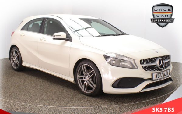 Used 2017 WHITE MERCEDES-BENZ A-CLASS Hatchback 1.6 A 160 AMG LINE 5d 102 BHP (reg. 2017-05-31) for sale in Lees