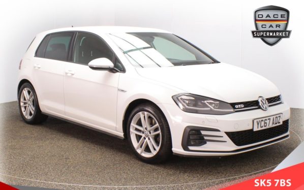 Used 2017 WHITE VOLKSWAGEN GOLF Hatchback 2.0 GTD TDI BLUELINE 5d 182 BHP (reg. 2017-09-22) for sale in Lees