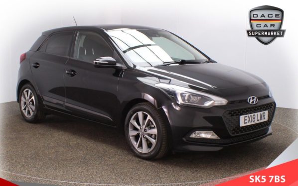 Used 2018 BLACK HYUNDAI I20 Hatchback 1.2 MPI PREMIUM NAV 5d 83 BHP (reg. 2018-05-10) for sale in Lees