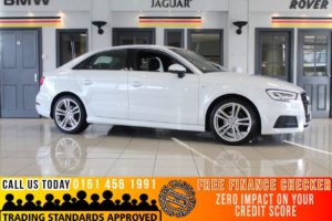 Used 2018 WHITE AUDI A3 Saloon 2.0 TDI S LINE 4d AUTO S-TRONIC 148 BHP - TO ENQUIRE OR RESERVE CALL 0161 4561991 (reg. 2018-03-12) for sale in Marple