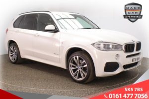 Used 2018 WHITE BMW X5 4x4 3.0 XDRIVE30D M SPORT 5d AUTO 255 BHP 7 SEATS (reg. 2018-03-16) for sale in Lees