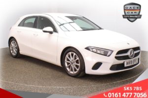 Used 2019 WHITE MERCEDES-BENZ A-CLASS Hatchback 1.3 A 180 SPORT 5d 135 BHP (reg. 2019-03-01) for sale in Lees