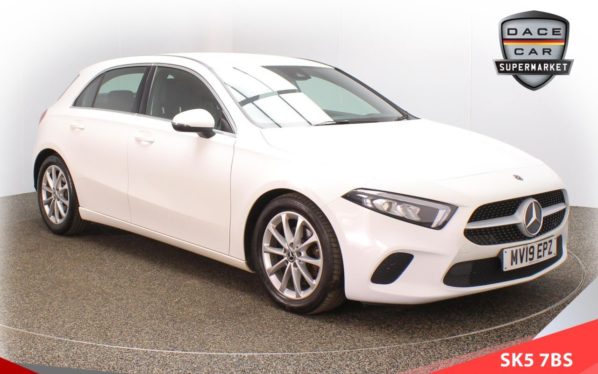 Used 2019 WHITE MERCEDES-BENZ A-CLASS Hatchback 1.3 A 180 SPORT 5d 135 BHP (reg. 2019-03-01) for sale in Lees