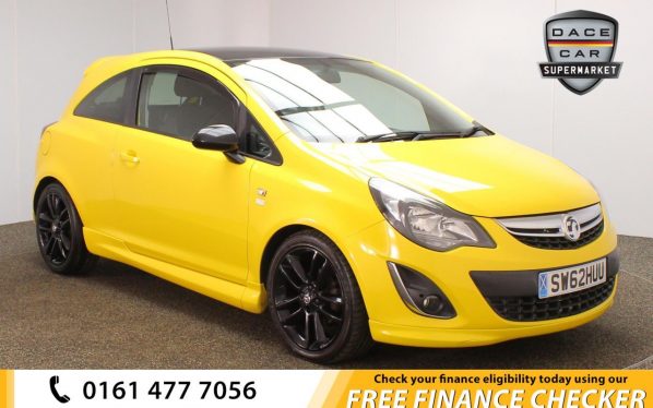Used 2012 YELLOW VAUXHALL CORSA Hatchback 1.2 LIMITED EDITION 3d 83 BHP (reg. 2012-12-28) for sale in Royton