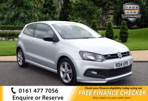 Used 2014 SILVER VOLKSWAGEN POLO Hatchback 1.2 R-LINE STYLE AC 3d 60 BHP (reg. 2014-04-16) for sale in Royton