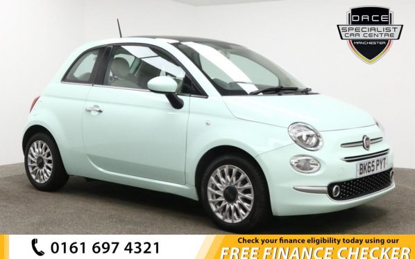 Used 2015 GREEN FIAT 500 Hatchback 1.2 LOUNGE 3d 69 BHP (reg. 2015-09-24) for sale in Whitefield