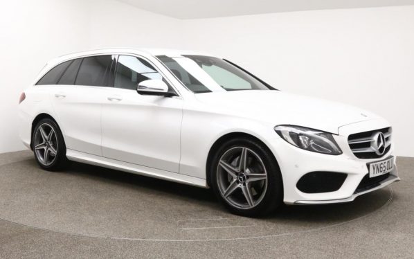 Used 2015 WHITE MERCEDES-BENZ C CLASS Estate 2.1 C220 D AMG LINE 5d AUTO 170 BHP (reg. 2015-09-25) for sale in Whitefield