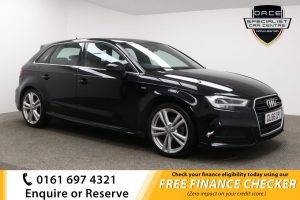 Used 2016 BLACK AUDI A3 Hatchback 1.4 TFSI S LINE 5d 148 BHP (reg. 2016-11-05) for sale in Whitefield