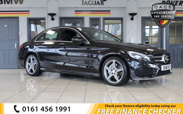 Used 2016 BLACK MERCEDES-BENZ C-CLASS Saloon 2.1 C220 D AMG LINE 4d AUTO 170 BHP (reg. 2016-05-06) for sale in Hazel Grove