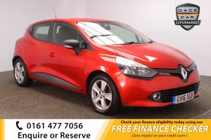 Used 2016 RED RENAULT CLIO Hatchback 1.1 PLAY 16V 5d 73 BHP (reg. 2016-06-30) for sale in Royton