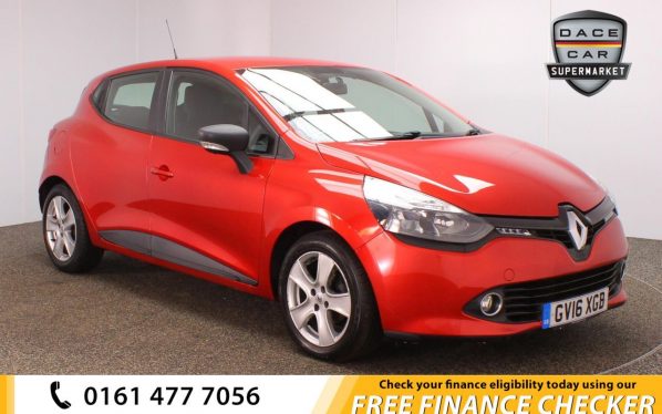 Used 2016 RED RENAULT CLIO Hatchback 1.1 PLAY 16V 5d 73 BHP (reg. 2016-06-30) for sale in Royton