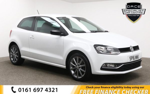 Used 2016 WHITE VOLKSWAGEN POLO Hatchback 1.0 SE DESIGN 3d 60 BHP (reg. 2016-03-09) for sale in Whitefield