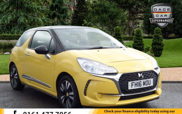 Used 2016 YELLOW DS DS 3 Hatchback 1.6 BLUEHDI CHIC S/S 3d 98 BHP (reg. 2016-06-06) for sale in Royton