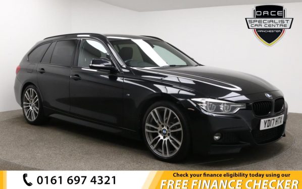 Used 2017 BLACK BMW 3 SERIES Estate 2.0 320D M SPORT TOURING 5d AUTO 188 BHP (reg. 2017-03-29) for sale in Whitefield