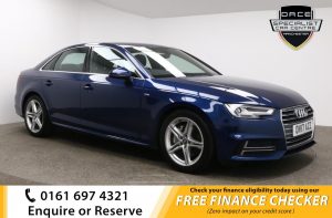 Used 2017 BLUE AUDI A4 Saloon 2.0 TDI S LINE 4d AUTO 188 BHP (reg. 2017-04-26) for sale in Whitefield
