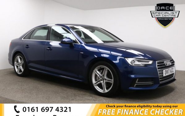 Used 2017 BLUE AUDI A4 Saloon 2.0 TDI S LINE 4d AUTO 188 BHP (reg. 2017-04-26) for sale in Whitefield