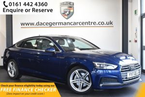 Used 2017 BLUE AUDI A5 Coupe 2.0 SPORTBACK TDI ULTRA S LINE 5d 188 BHP (reg. 2017-05-17) for sale in Hale
