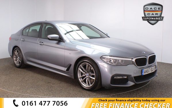 Used 2017 BLUE BMW 5 SERIES Saloon 2.0 520D M SPORT 4d AUTO 188 BHP (reg. 2017-12-15) for sale in Royton