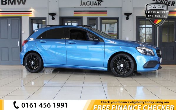Used 2017 BLUE MERCEDES-BENZ A-CLASS Hatchback 1.6 A 160 AMG LINE PREMIUM PLUS 5d 102 BHP (reg. 2017-01-01) for sale in Hazel Grove