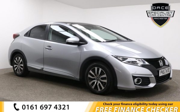 Used 2017 SILVER HONDA CIVIC Hatchback 1.6 I-DTEC SR 5d 118 BHP (reg. 2017-09-29) for sale in Whitefield