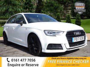 Used 2017 WHITE AUDI A3 Hatchback 2.0 TDI S LINE 3d 148 BHP (reg. 2017-07-31) for sale in Royton