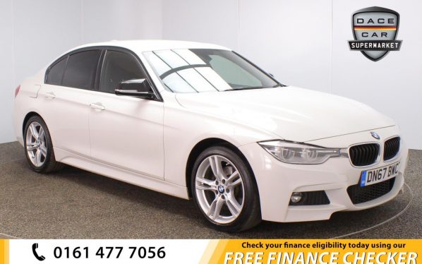 Used 2017 WHITE BMW 3 SERIES Saloon 2.0 320D M SPORT 4d AUTO 188 BHP (reg. 2017-10-18) for sale in Royton