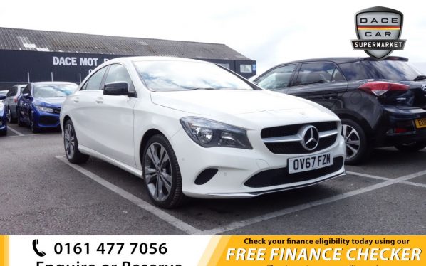 Used 2017 WHITE MERCEDES-BENZ CLA Coupe 2.1 CLA 200 D SPORT 4d 134 BHP (reg. 2017-11-24) for sale in Royton