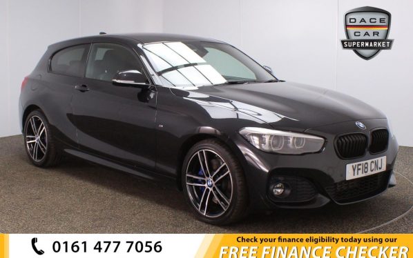 Used 2018 BLACK BMW 1 SERIES Hatchback 1.5 116D M SPORT SHADOW EDITION 3d 114 BHP (reg. 2018-07-06) for sale in Royton