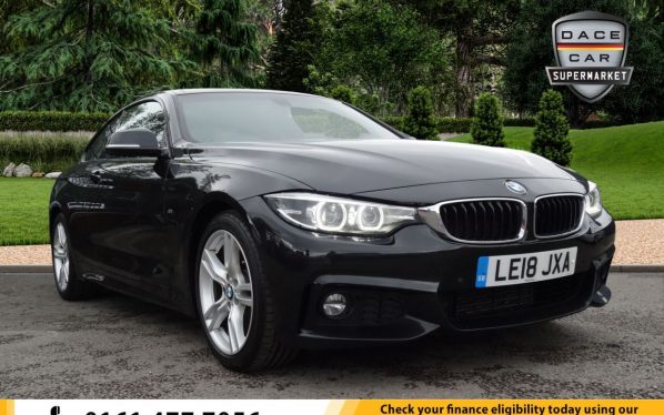 Used 2018 BLACK BMW 4 SERIES Coupe 2.0 420D M SPORT 2d AUTO 188 BHP (reg. 2018-07-31) for sale in Royton